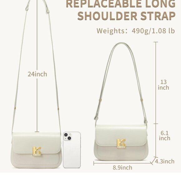 Keyli Double Zip‎ Shoulder Bag Purse Short and Long Straps Khaki Color - Picture 1 of 2